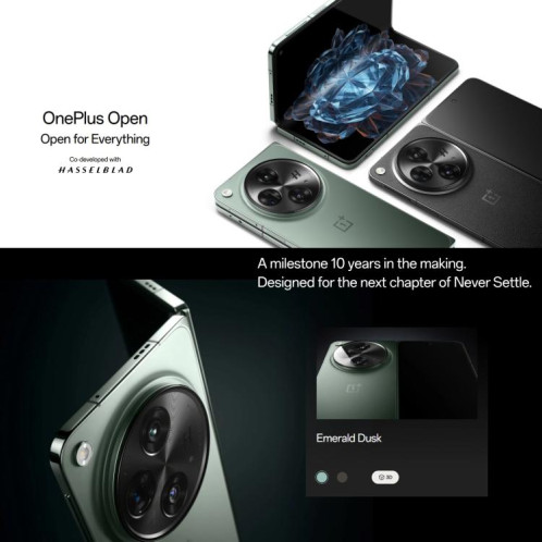  OnePlus Open 5G EU Version, 16 Go + 512 Go, lecteur d'empreintes digitales latéral, 7,82 pouces + 6,31 pouces OxygenOS 13.2 Android 13 Qualcomm Snapdragon 8 Gen 2 Octa Core, NFC, réseau : 5G (Noir) SO442B1488-017